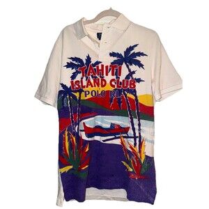 Polo Ralph Lauren Tahiti Island Club Polo Shirt Men's S Small $168 Cotton Mesh